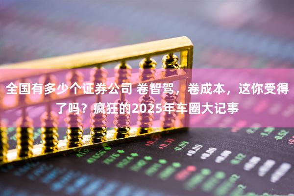 全国有多少个证券公司 卷智驾，卷成本，这你受得了吗？疯狂的2025年车圈大记事