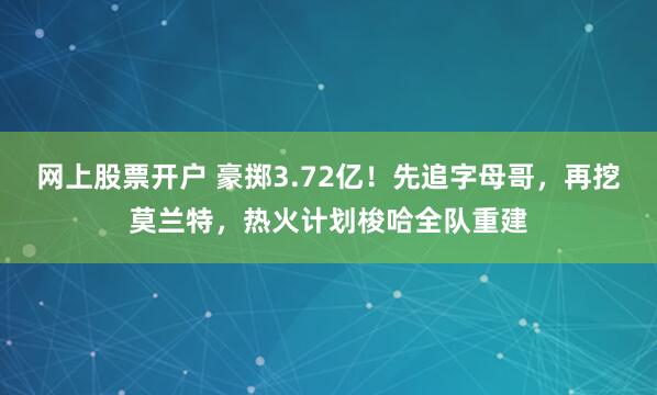 网上股票开户 豪掷3.72亿！先追字母哥，再挖莫兰特，热火计划梭哈全队重建